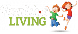 Health-e Living Logo, kids jumping